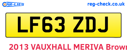 LF63ZDJ are the vehicle registration plates.