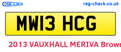 MW13HCG are the vehicle registration plates.