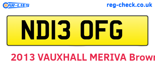 ND13OFG are the vehicle registration plates.
