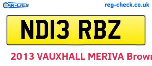 ND13RBZ are the vehicle registration plates.