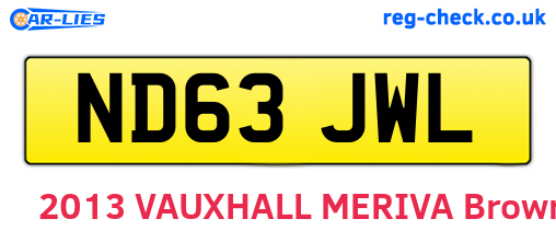 ND63JWL are the vehicle registration plates.