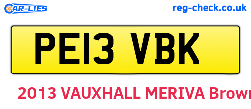 PE13VBK are the vehicle registration plates.
