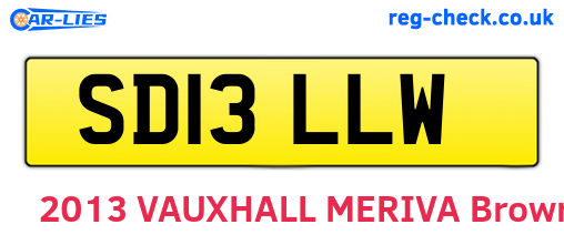 SD13LLW are the vehicle registration plates.