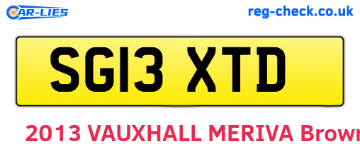 SG13XTD are the vehicle registration plates.