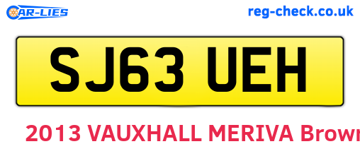 SJ63UEH are the vehicle registration plates.