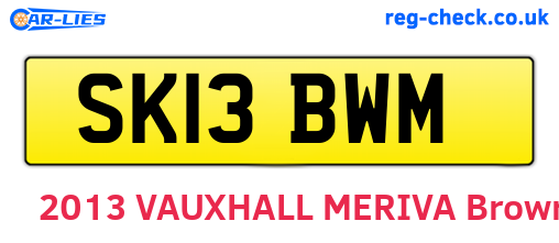 SK13BWM are the vehicle registration plates.