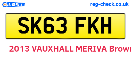 SK63FKH are the vehicle registration plates.