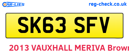 SK63SFV are the vehicle registration plates.