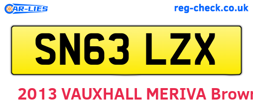 SN63LZX are the vehicle registration plates.
