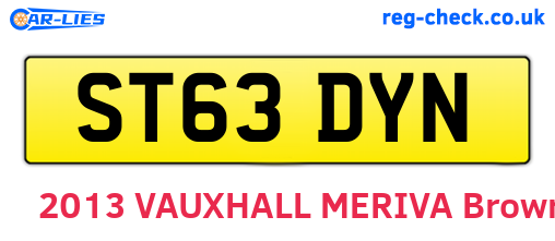 ST63DYN are the vehicle registration plates.