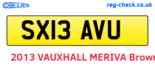 SX13AVU are the vehicle registration plates.