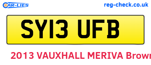 SY13UFB are the vehicle registration plates.