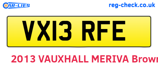 VX13RFE are the vehicle registration plates.