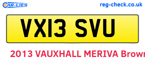 VX13SVU are the vehicle registration plates.