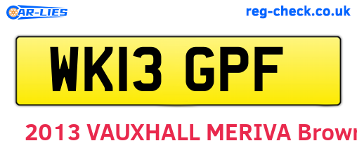 WK13GPF are the vehicle registration plates.