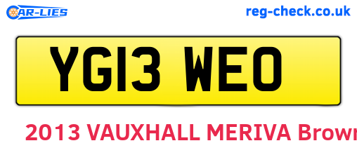 YG13WEO are the vehicle registration plates.