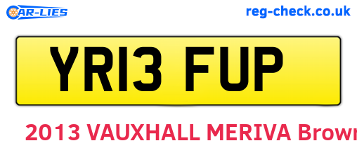 YR13FUP are the vehicle registration plates.