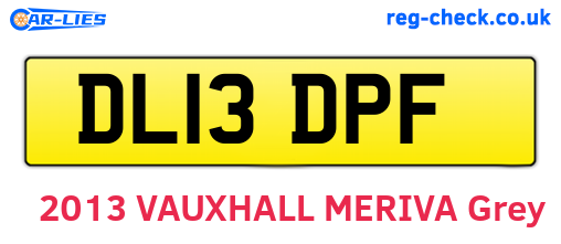 DL13DPF are the vehicle registration plates.