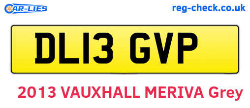 DL13GVP are the vehicle registration plates.
