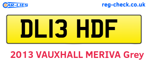 DL13HDF are the vehicle registration plates.