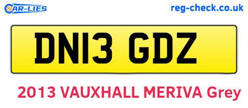 DN13GDZ are the vehicle registration plates.