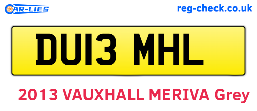 DU13MHL are the vehicle registration plates.