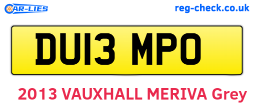 DU13MPO are the vehicle registration plates.