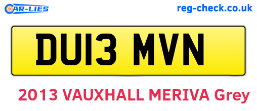 DU13MVN are the vehicle registration plates.