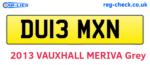 DU13MXN are the vehicle registration plates.