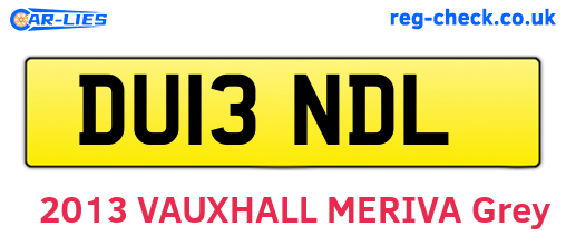 DU13NDL are the vehicle registration plates.