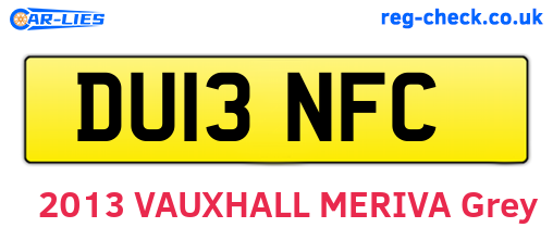 DU13NFC are the vehicle registration plates.