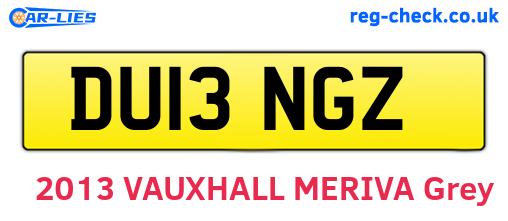 DU13NGZ are the vehicle registration plates.