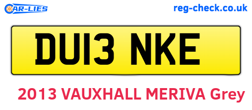 DU13NKE are the vehicle registration plates.