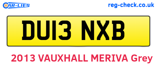 DU13NXB are the vehicle registration plates.