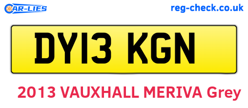 DY13KGN are the vehicle registration plates.
