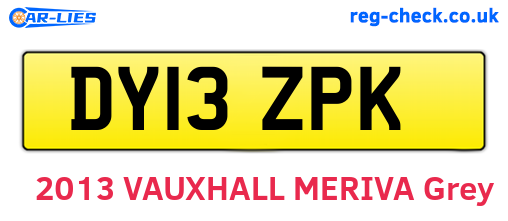 DY13ZPK are the vehicle registration plates.