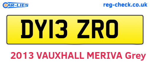 DY13ZRO are the vehicle registration plates.