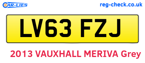 LV63FZJ are the vehicle registration plates.