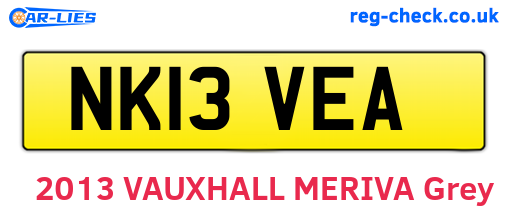 NK13VEA are the vehicle registration plates.
