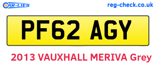 PF62AGY are the vehicle registration plates.