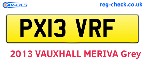 PX13VRF are the vehicle registration plates.