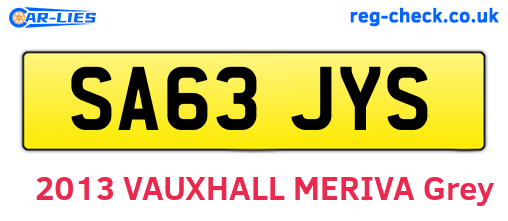 SA63JYS are the vehicle registration plates.