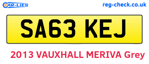 SA63KEJ are the vehicle registration plates.