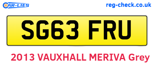 SG63FRU are the vehicle registration plates.