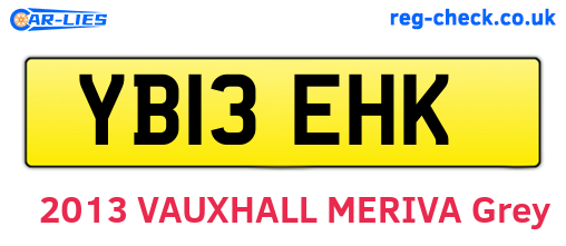 YB13EHK are the vehicle registration plates.