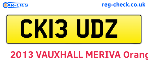 CK13UDZ are the vehicle registration plates.
