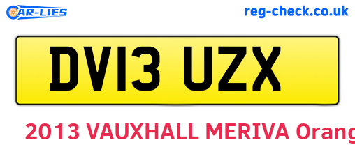 DV13UZX are the vehicle registration plates.