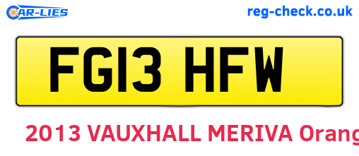 FG13HFW are the vehicle registration plates.