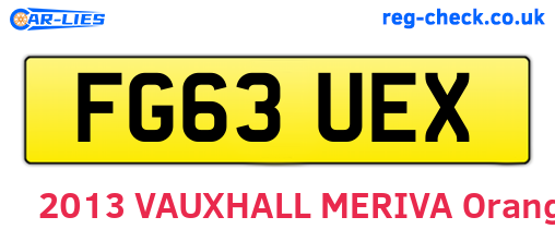 FG63UEX are the vehicle registration plates.