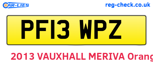 PF13WPZ are the vehicle registration plates.